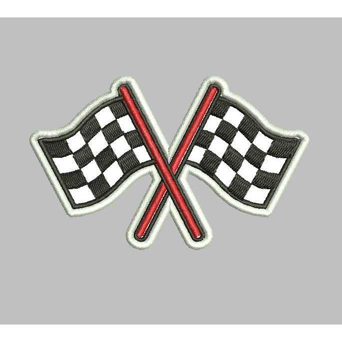 คุณภาพสูง EMBROIDERED EMBLEM PATCH RACING FLAG IMAGE EMBROIDERY