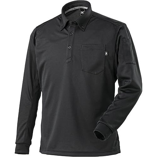 Mizuno Work Clothes Long Sleeve Polo Shirt Unisex f2ja1181 09 Black 4XL-8