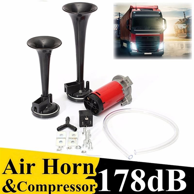 รถยนต์ รถจักรยานยนต์ แตรทรัมเป็ต แตรอากาศคู่ 178dB 12V - TZ-320