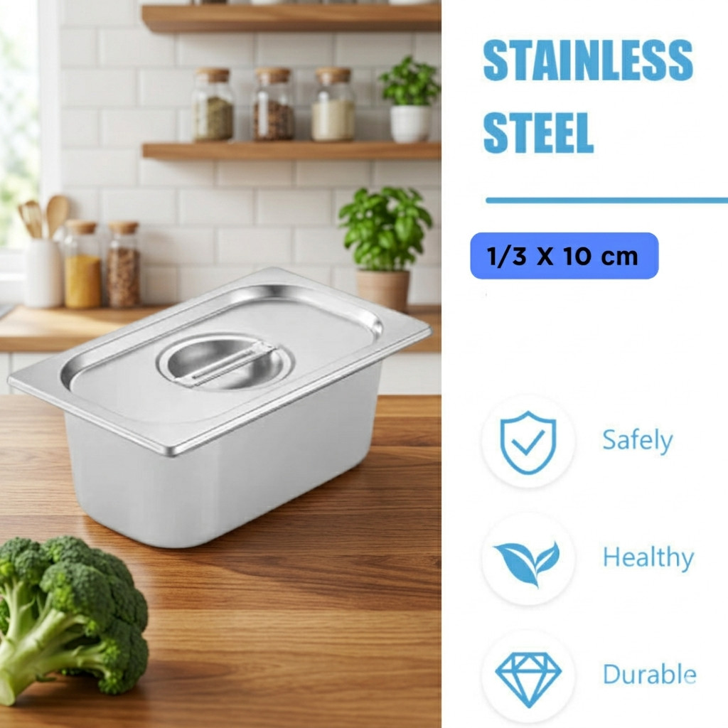 One Two Cups Food Container Stainless Steel Buffet Food Container - GN-201