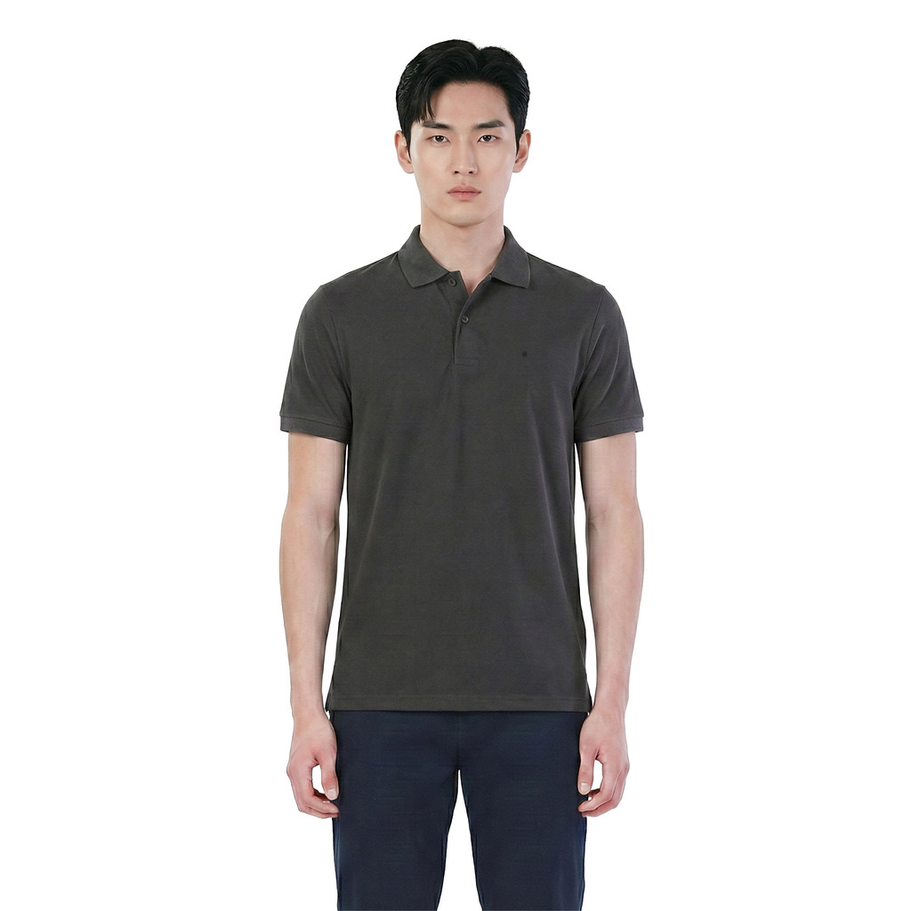 John Henry เสื้อโปโลผู้ชาย ทรงเข้ารูป รุ่น JH S426MPLSM16 - สีเทาเข้ม