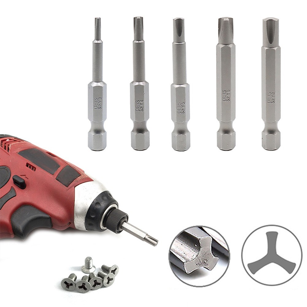 xk 50 มม.สําหรับ Tri-wing Y รูปไขควง Bits 1/4 นิ้ว Hex Shank Y ประเภท Bit Y3 Y4 Y5 Y6
