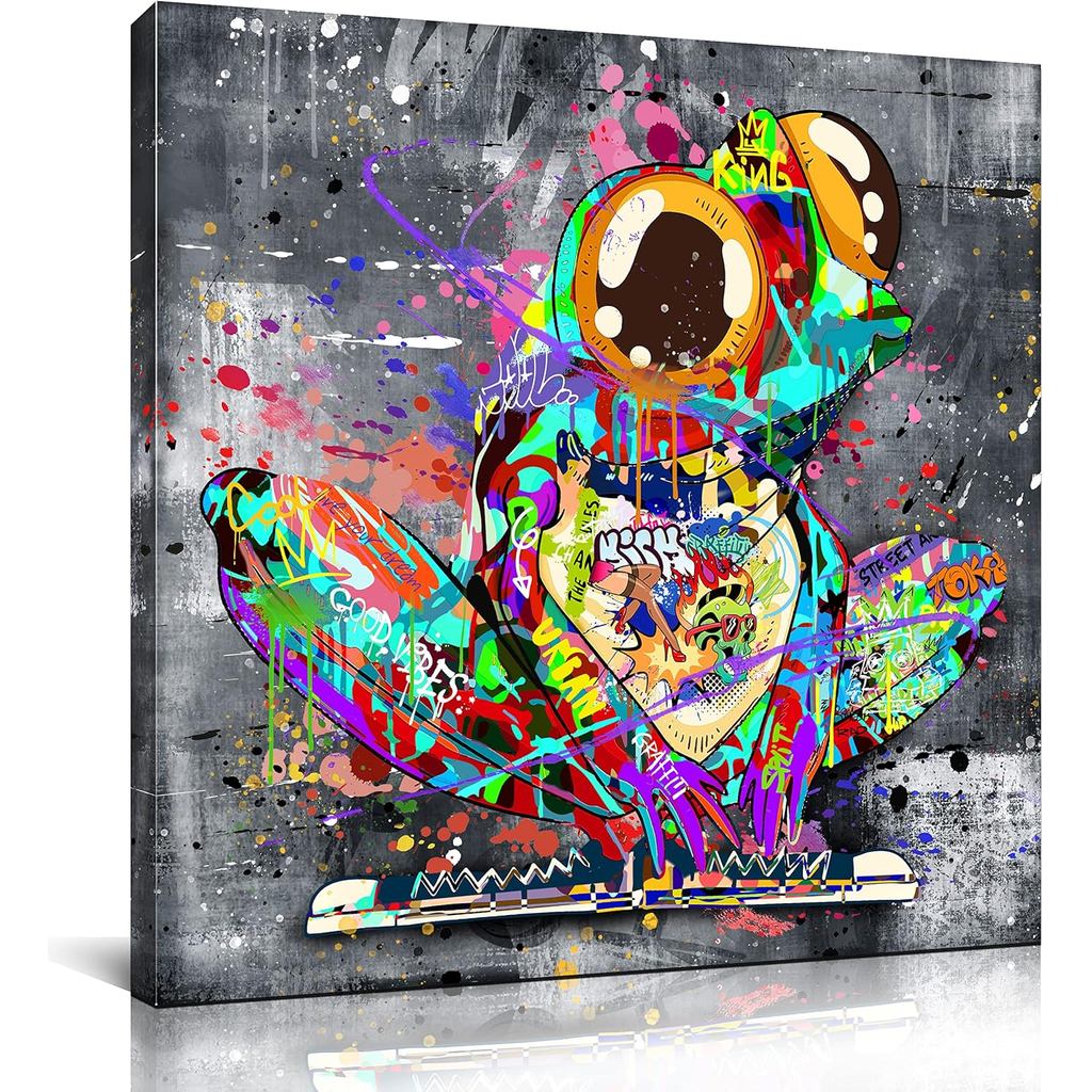 กบ Wall-art Graffiti Wall Art สําหรับห้องนอนบทคัดย่อ Art Wall Decor พร้อมแขวนขนาด X