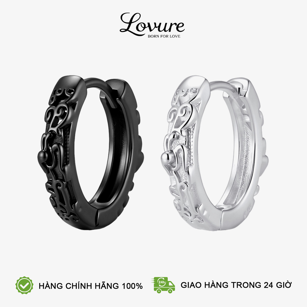 LOVURE Qilin Hoop ต่างหูสําหรับผู้ชายเครื่องประดับทองแดงสําหรับจัดแต่งทรงผมและของขวัญที่มีความคิดในช