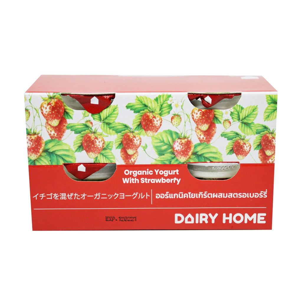 [8858709104633] Dairy Home Yoguhr Strawberry 80G*4Cups แดรี่โฮม โยเกิร์ตรสสตรอเบอร์รี่