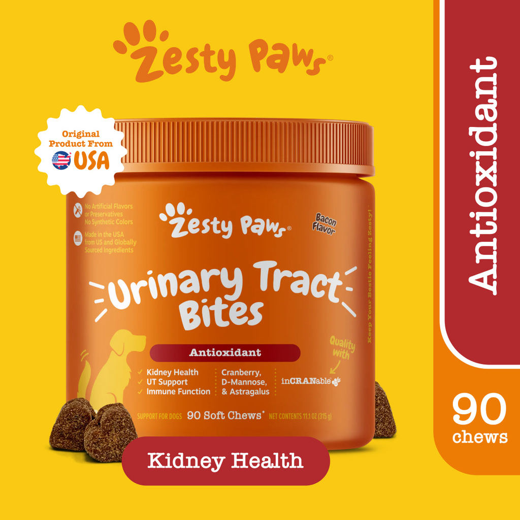 Zesty Paws Urinary Tract Bites - Bacon Flavor 90 Soft Chews(EXP:04 2027)