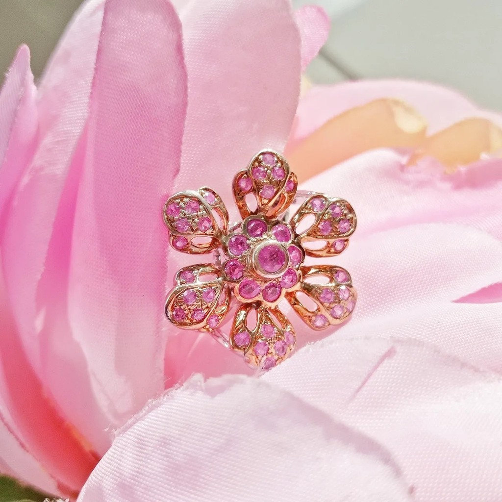แหวนเงินพิ้งซัฟไฟ [JS Jewelry]