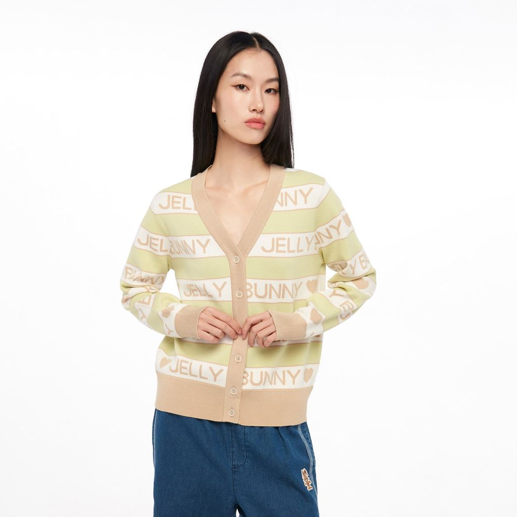 JELLY BUNNY เสื้อคาร์ดิแกนปักลาย ALL OVER JERME รุ่น B26SGWB038 GREY