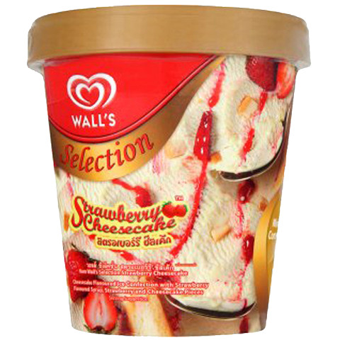 [0206417] Wall'S Selection Straw Cheesecake 250G. วอลล์ ซีเล็คชั่น สตรอว์เบอร์รี ชีสเค้ก (แพ็คสินค้าเก็บความเย็น)