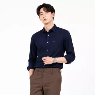 John Henry เสื้อเชิ้ตผู้ชายแขนยาว ทรงเข้ารูป รุ่น JH S526MSLSM14 - สีกรมท่า