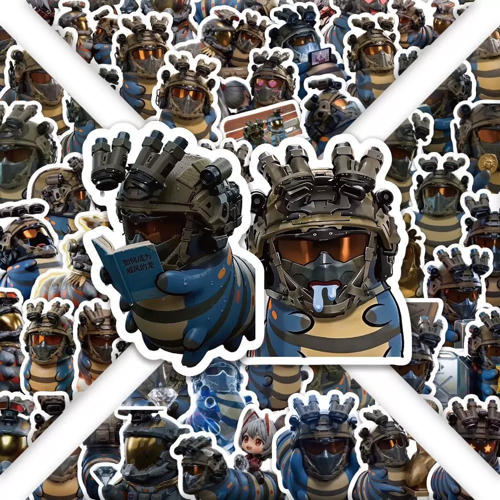 สติ๊กเกอร์ Delta Force Vyron 180 ชิ้น, เกมการ์ตูนน่ารัก-ธีม DIY สติ๊กเกอร์ตกแต่ง