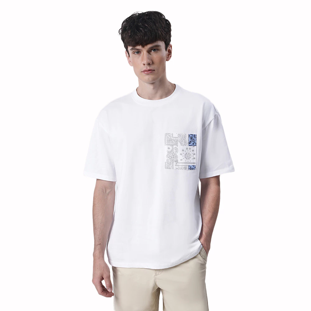 John Henry เสื้อยืดผู้ชาย ทรงหลวม รุ่น JH S426MTSOV35 - สีเบจ