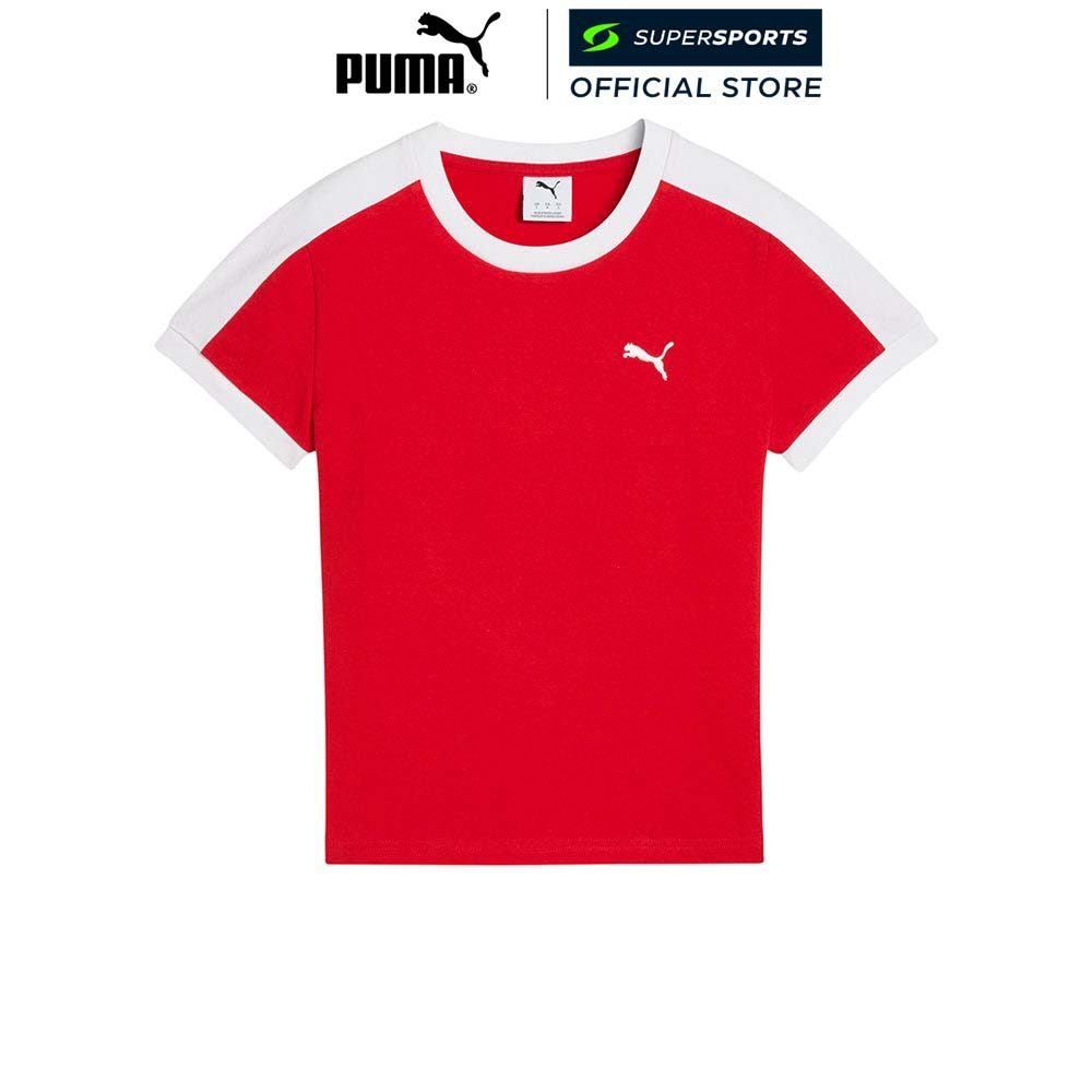 PUMA T7 Slim เสื้อยืดผู้หญิง สีแดง — صورة 3
