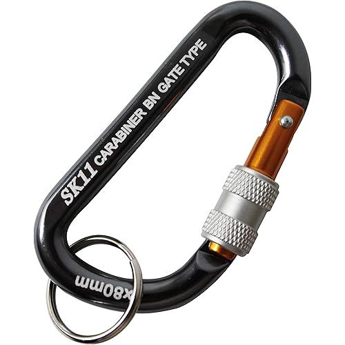 SK11 Lock carabiner, drop prevention and screw function, BN, black, 8 x 80mm SAC-880BN