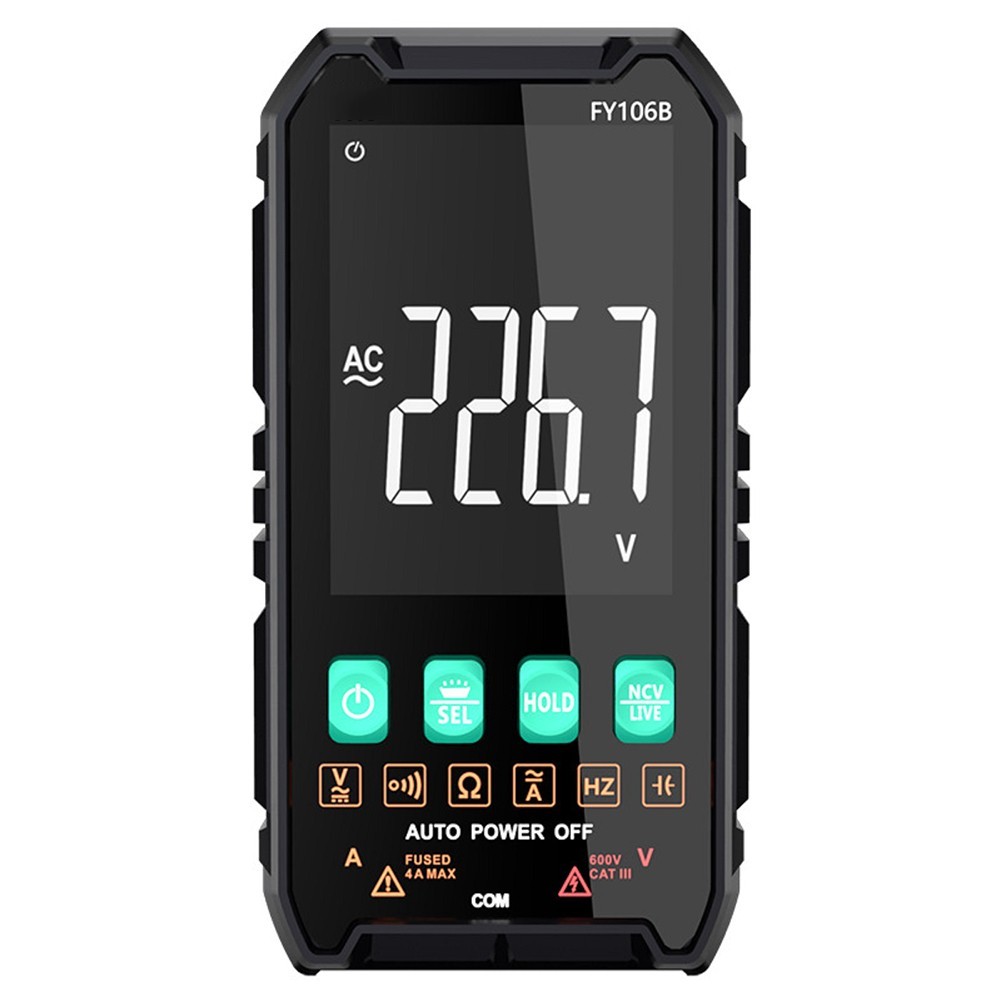 EAGLE FY106B มัลติมิเตอร์แบบดิจิตอล 600V/4A AC/DC แรงดันไฟฟ้า VA หน้าจอ LCD มัลติมิเตอร์