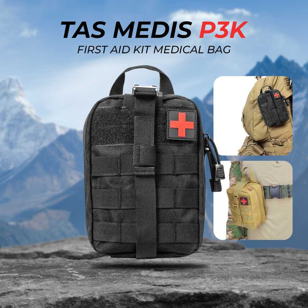 P3K First Aid Kit Medical Bag สีน้ําตาล