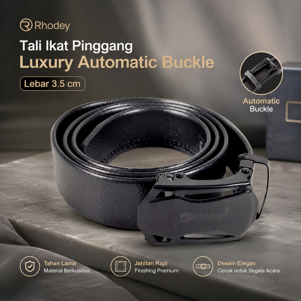 Rhodey Luxury Automatic Buckle Belt 3.5cm - WQE818