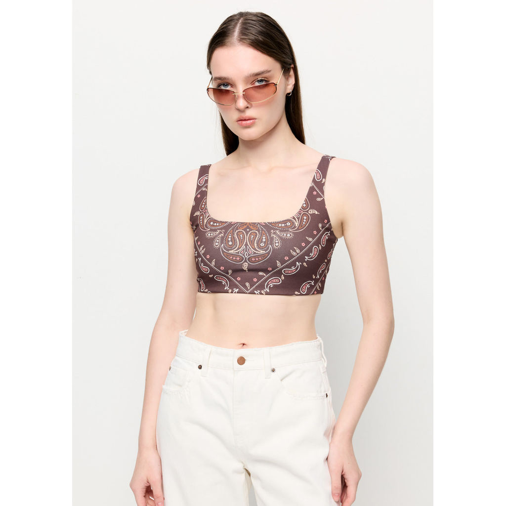 CPS เสื้อกล้ามครอปพิมพ์ลายเพสลีย์ ผู้หญิง PAISLEY PRINTED CROP TANK TOP รุ่น C26SGWC062 (SS26#C3)