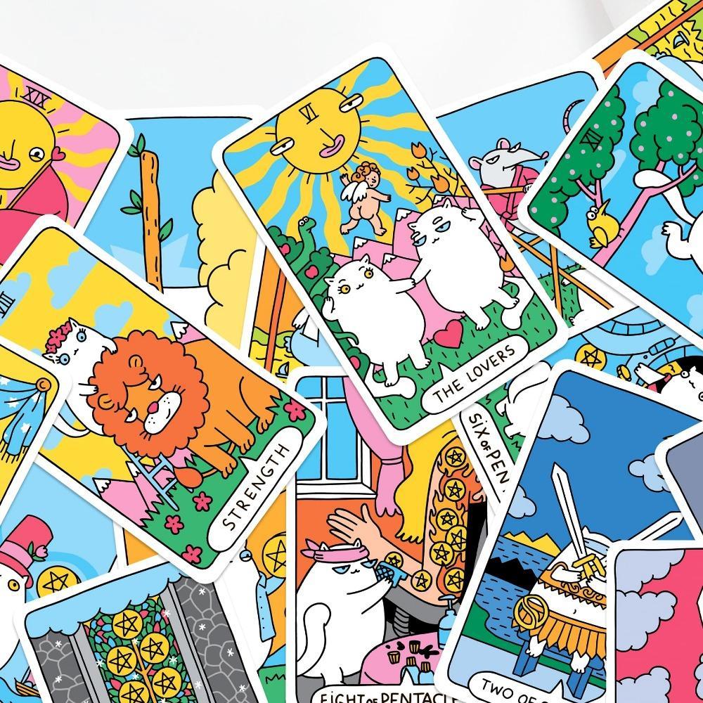 10.3x6 Cm Paws Tarot Future In Your Paws 78 การ์ด Cat Tarot Deck สําหรับคนรักแมวและผู้ที่ชื่นชอบไพ่ทาโรต์น่ารัก