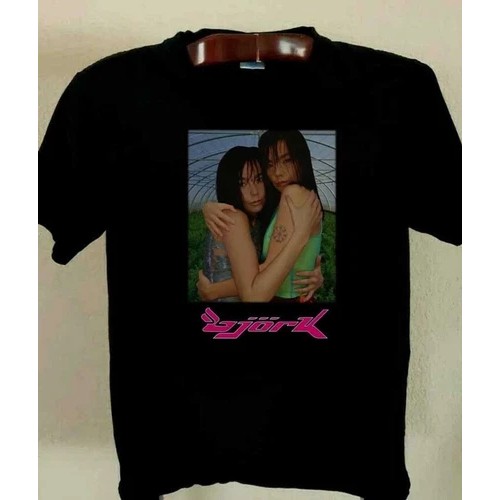เสื้อยืดอินเทรนด์บุรุษใหม่Bjork Pottrait Isobel Black Shirt Cotton