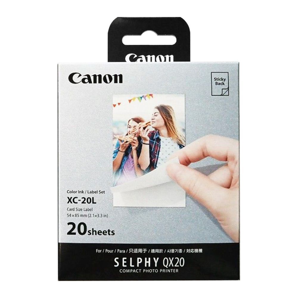 Canon XC-20L Color Ink / Label Set (20 Sheets) for SELPHY QX20, 6755C001