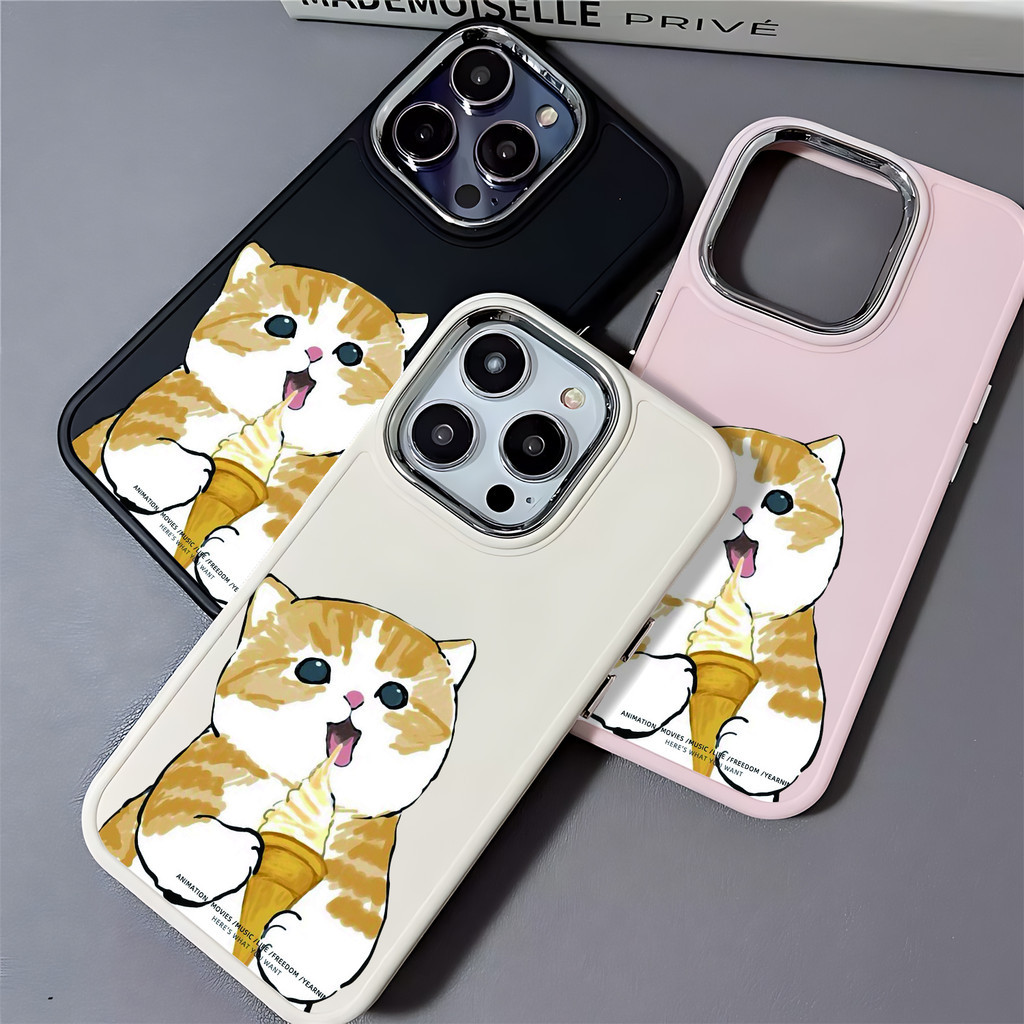 Ibumpers แมวน่ารักขนมหวานสีดําพิมพ์ใสกันกระแทก TPU สําหรับ iPhone 17-11 X XS XR Pro Max Plus