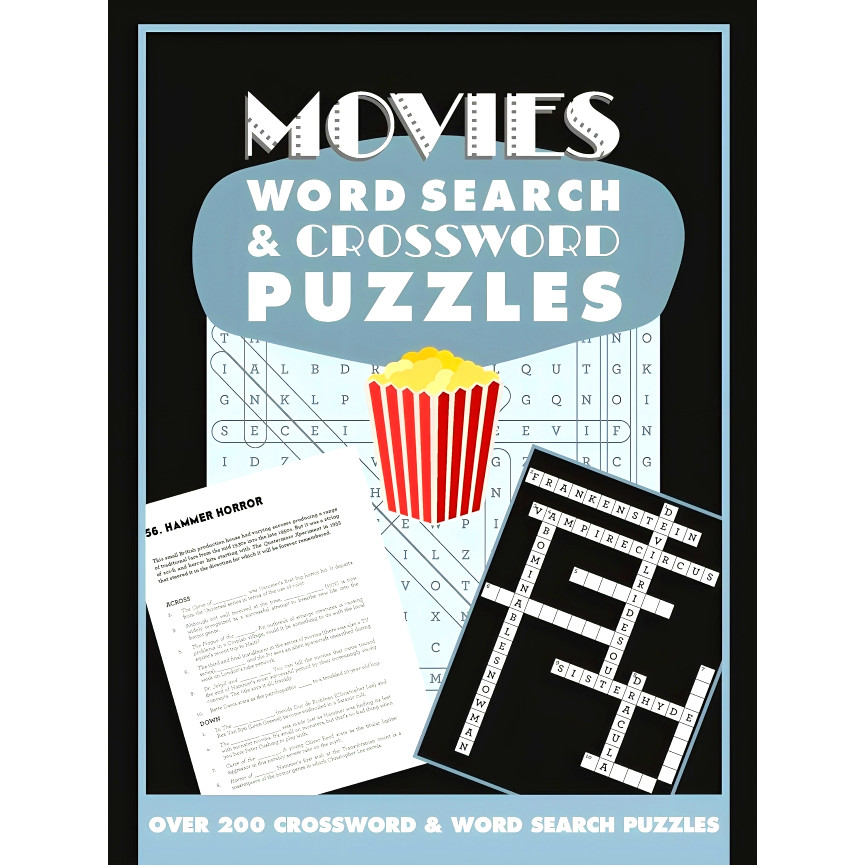 (BX) MOVIES คําแสดงและคําข้าม PUZZLES: OVER 200 CROSSWORD & คําค้นหา PUZZLES