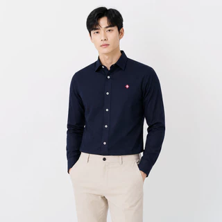 John Henry เสื้อเชิ้ตผู้ชายแขนยาว ทรงเข้ารูป รุ่น JH S426MSLSM14 - สีกรมท่า