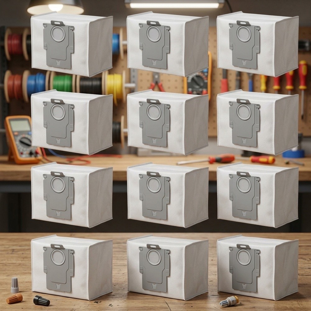 8NEW12-Pack สําหรับ Roborock Q10 สําหรับ S5 Q10 สําหรับ S5 + ถุงเก็บฝุ่น 178x148x125 มม. 35g