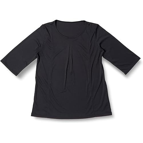 Mizuno C2JA8W07 Lifestyle Wear, Shade, Heat Shield, UV, 3/4 Sleeve T-shirt, Pullover, Women s, Black