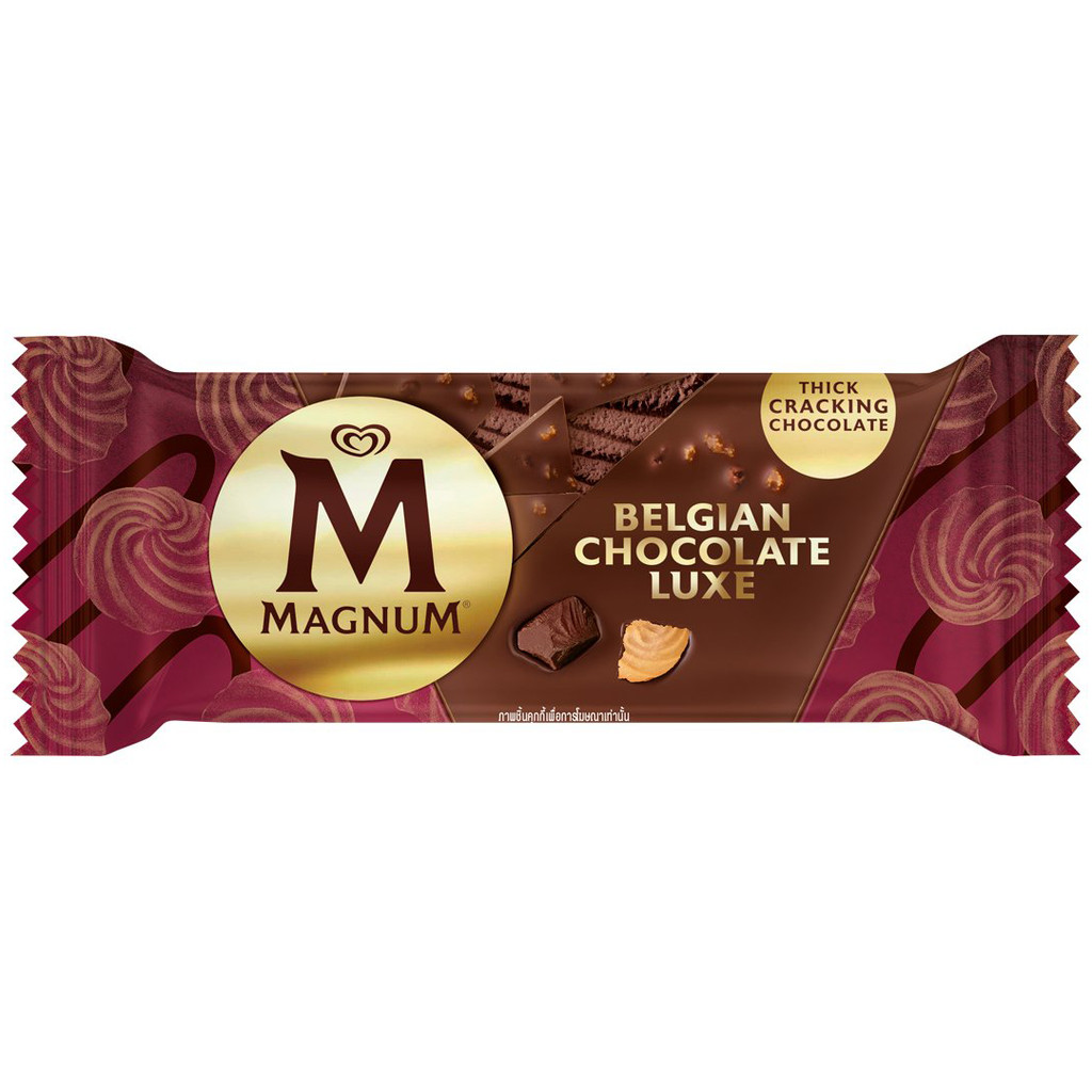 [8851932442855] Wall's Magnum Belgian Chocoalte Luxe วอลล์ แม็กนั่ม เบลเยียม ช็อกโกแลต ลักซ์ (แพ็คสินค้าเก็บความเย็น)