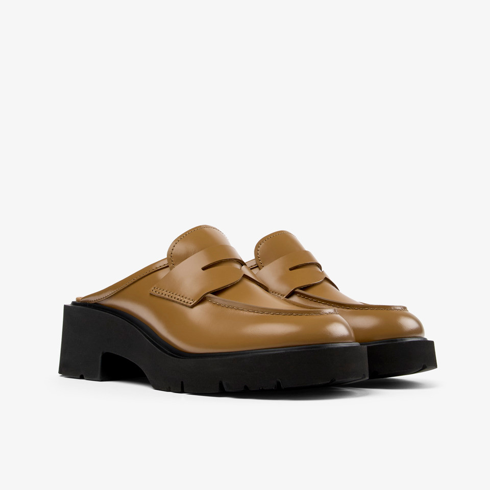 Camper รุ่น Milah รองเท้าลำลองหนัง ผู้หญิง สี Brown - K201622-002