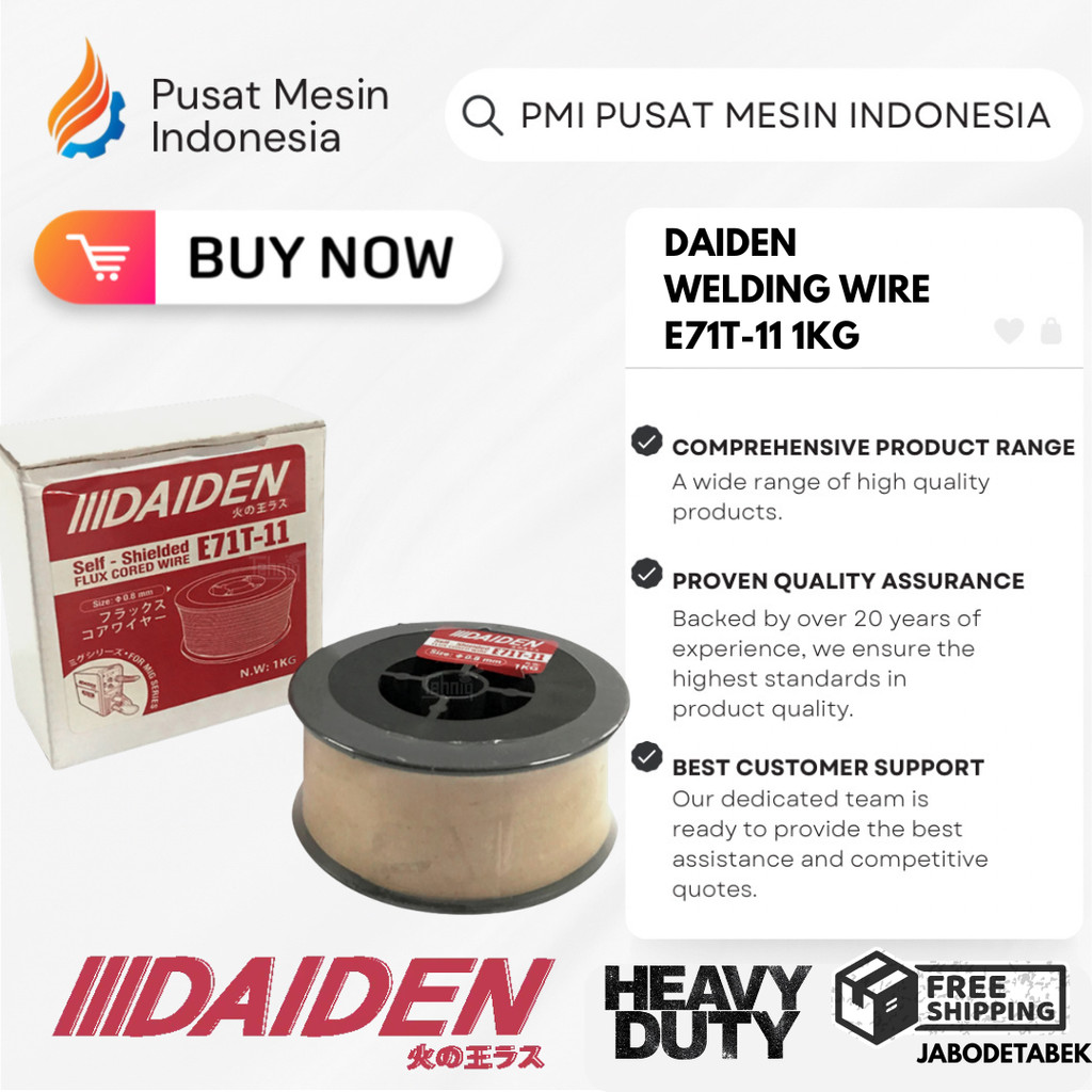 DAIDEN WELDING WIRE E71T-11 1KG FLUX CORE WIRE