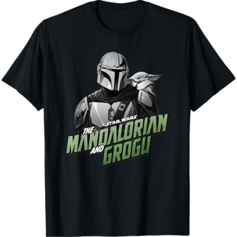 เสื้อยืด Star Wars The Mandalorian And Grogu Helmet Shoulder Pose