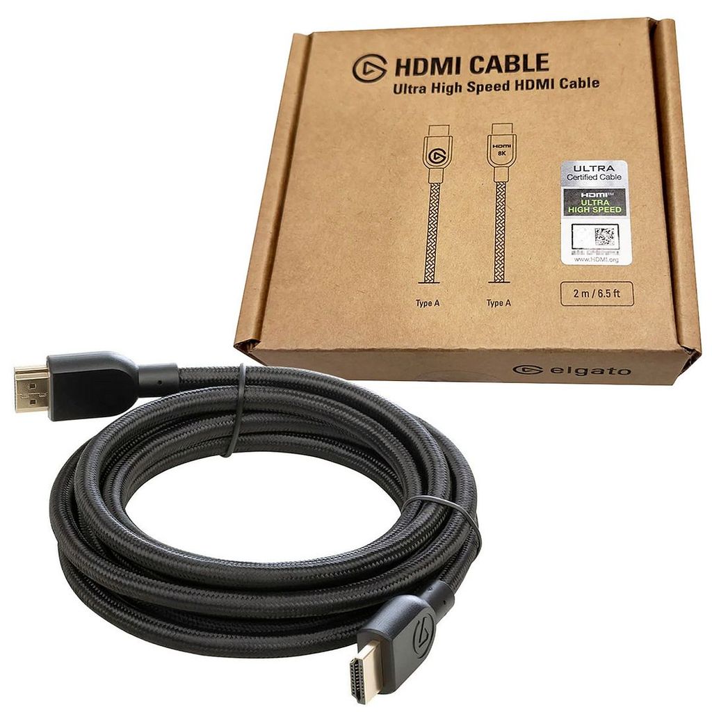 Elgato Ultra High Speed HDMI Cable (Black) - 2m, Certified HDMI 2.1, 10CAK9901