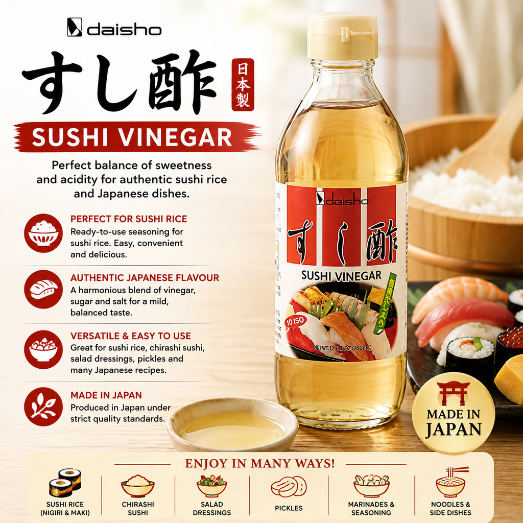 DAISHO Sushi Vinegar น้ําส้มสายชูข้าวปรุงรสญี่ปุ่น 360 มล. สําหรับหมักข้าวซูชิ