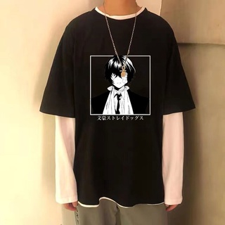 T-shirt  ขายดี ใหม่ เสื้อยืดแขนสั้น ผ้าฝ้าย 100% พิมพ์ลายกราฟฟิคอนิเมะ Bungo Stray Dogs Dazai Osamu แนวสตรีท แฟชั่นสําหร