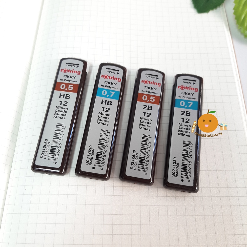 ไส้ดินสอกด rotring 2B 0.5 / HB 0.35 และ 0.7 Tikky Hi-Polymer