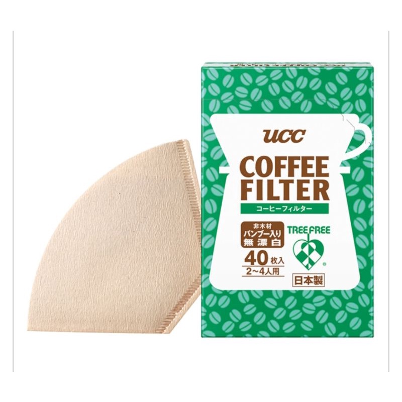 ถ้วยกรองกาแฟไม้ไผ่ UCC​ Coffee​ Filter  มี 40 แผ่นต่อกล่อง จาญี่ปุ่น