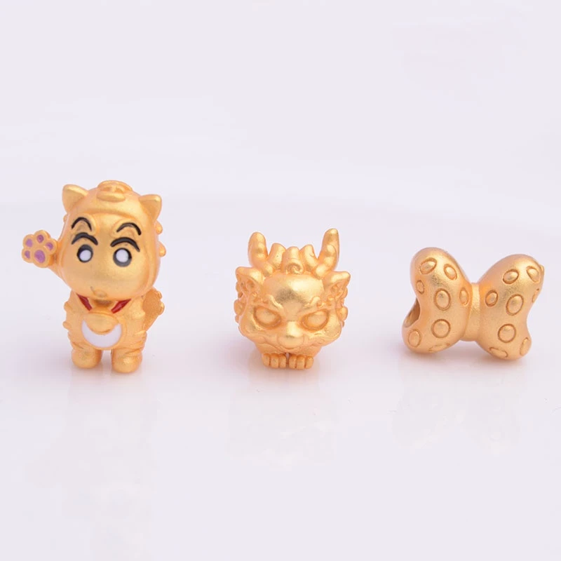 ลูกปัดมังกรชินจังประดับโบว์ สีแดงทอง DIY สร้อยคอสร้อยข้อมือ DIY thumbnail 5