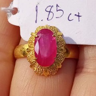 #1.85ct. #ทับทิมพม่าเผาเก่าเนื้อแก้ว #Natural Burma Ruby