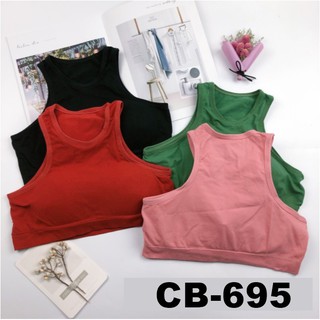 เสื้อกล้ามเเขนเว้า CB-695 นื่้อผ้านิ่ม ใส่เป้นครอปบราก้ได้ หรือจะใส่เล่นเป็นสปอร์ตบราเล่นกีฬาก็ได้ สำหรับสาวๆไซส์เล็ก