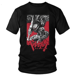 เสื้อยืดโอเวอร์ไซส์เสื้อยืดแขนสั้นผ้าฝ้ายพิมพ์ลาย Manga Berserk สไตล์ญี่ปุ่นฤดูร้อนสําหรับผู้ชายS-3XL