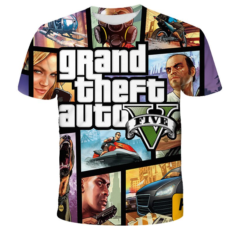 Grand Theft Auto V T-shirt GTA5 T-shirt Boys T-shirt Kids hot game Clothing Children’s Clothing Gohan Beerus Top T-shirt Boys