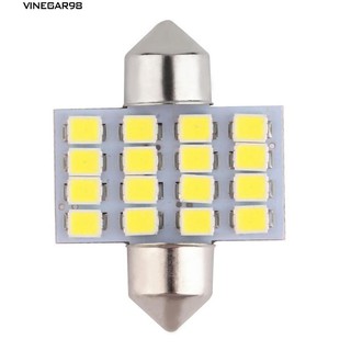 💋ใช้โค้ด TECH30 ลด 30% ด่วนๆ!👍Vine 16SMD ไฟ LED 12V DC สีขาวการอ่านมหาดไทยโดมแสงไฟ Festoon Bulbs