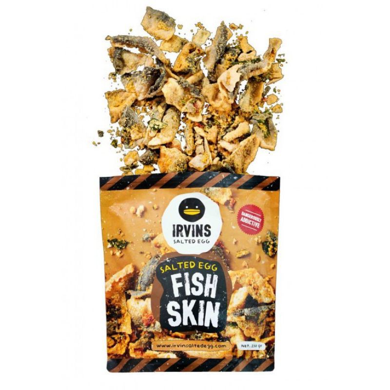 หนังปลาทอดเคลือบไข่เค็ม รสเด็ด IRVIN Fish Skin Salted Egg หนังปลาทอดกรอบรสไข่เค็ม น้ำหนัก 50g.#หนังป