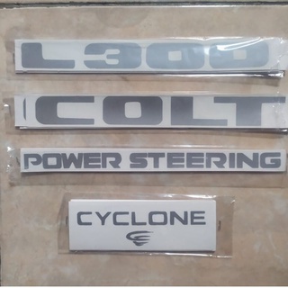 Colt power steering cyclone สติกเกอร์เขียนพวงมาลัยรถยนต์ l300 (สีขาว)