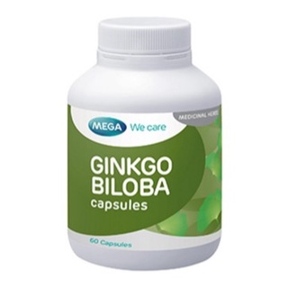 Mega We Care Ginkgo Biloba เมก้า วี แคร์ สารสกัดจาก ใบแป๊ะก๊วย ขนาด 60 แคปซูล 05461