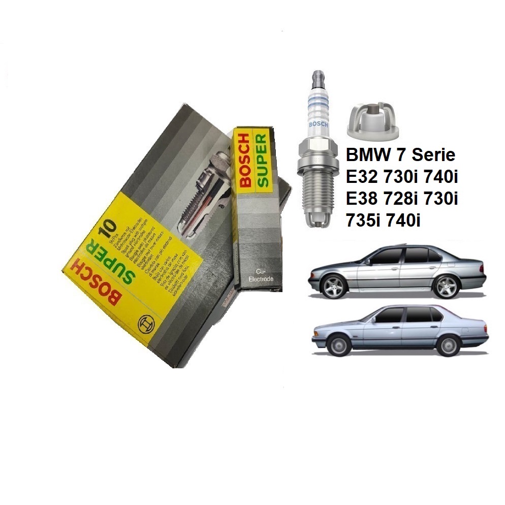 หัวเทียนนิกเกิล F7LDCR Bosch 0241235751 ซุปเปอร์ BMW E32 E38 7 Series 728 730 735 740