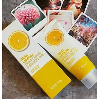 Farmstay Real Lemon Deep Clear Peeling Gel เจลลอกผิว สครับหน้า